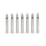 Amana Tool 45769 7-Piece Solid Carbide 60 Deg Engraving 1/4 Inch Shank x 2 Inch Long Router Bit Set 