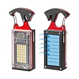 BY-J LED小型懐中電灯 キーホルダー ライト Solar 太陽光エネルギー 充電式 COB 多機能ミニ作業灯 1000ルーメン充電式 8点灯モード シートベルトカッター ドライバー