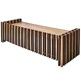 センターテーブル（ウォールナットブラウン） 1245×405×350mm Hibiki 和モダン 格子 ガラス ナチュラル