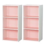 アイリスオーヤマ カラーボックス 3段 2個セット 幅41.5×奥行29×高さ88cm ペールピンク CX-3