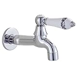 Perfk セラミックハンドル　水栓　洗面器タップ　洗濯機タップ　キッチン　タップ　ウォールマウント　全4サイズ - ＃4