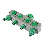 Silverline 4 Way Hose Pipe Tap Connector Adapter Splitter 1 4" - 1 2"