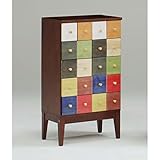 カントリー風　50cm幅脚付きハイチェスト ブラウン 完成品