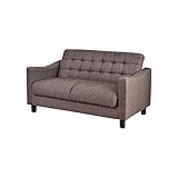 ブラウン／Volare 2人掛けソファ 2Pソファ 2人掛け 2P ソファ 肘置き 収納付 コンパクト ファブリック シンプル オシャレ ロータイプ ソファベッド