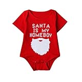Ochine　幼児　新生児　ロンパース　クリスマス　レッド　ベビー服　綿　カバーオール　短袖　男女兼用　出産祝い　クリスマスプレゼント　0-24月設定