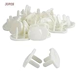 BoNaYuanDa 30PCS Safety Baby Child Kids White Electrical Outlet Cover(2 Flat Pin) [並行輸入品]
