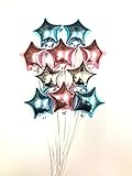 ミニバルーン スティック付き スター 10本セット ジュエリーカラー