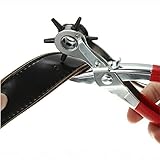 Funwill ベルト パンチャー 炭素鋼 レザーパンチ ベルト 穴開け 6段階式ダイヤル（2mm、2.5mm、3mm、3.5mm、4mm、4.5mm） 手間要らず 穴あけパンチ