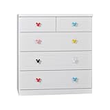 アルファタカバ ディズニー家具シリーズ セレクトミッキー 80cm幅4段ホワイト 取っ手スタンダード