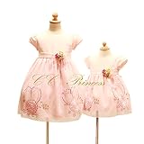 CC-Princess 90 スパンコールとフラワーモチーフのドレス （BB-030） ベビードレス 子供 フォーマル ドレス ワンピース 女の子 赤ちゃん 洋服 発表会 演奏会 結婚式 入学式 宮参