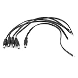 uxcell　5 個 ブラックオス 5.5 x 2.1mmdcコネクタ ケーブル コード 27ｃｍ CCTVカメラ