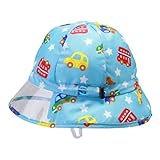 (ミキハウス)mikihouse サイズ調節付き☆総柄レインハット(雨用帽子) Ｍ(48-52cm) ブルー（15）