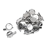 A-ITEM コサージュ金具30mm 20個セット 台座付き クリップ付き ブローチ ピン パーツ DIY 手芸 造花ピン ハンドメイド 卒業式 結婚式 お祝い