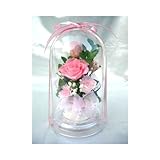 ドームアレンジ “ローズガーデン" ピンクのバラ プリザーブドフラワー