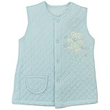 Babbun(バブーン)【日本製】新生児スムースキルトロングベスト 50cm ~ 70cm /サックス NO.KK-31-5694