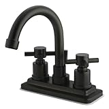 Kingston Brass KS8665DX Two Handle 4 in. Centerset Lavatory Faucet with Brass Pop-up