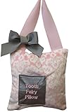 Caught Ya Lookin' Tooth Fairy Pillow, Pink Damask Minky, White, Gray by Caught Ya Lookin'