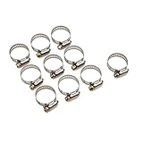 uxcell 車用 ホース・クランプ フューエル・ラインクリップ 調整可能 ステンレス鋼 18-32mm 10個入り