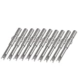 uxcell ドリルビット　U字型ドライバービット　グレー　10個　6mmシャンク　60mm長さ　5mm磁気　メタル製