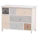 カラフルチェスト 収納棚 【幅73cm】 木製 桐使用 シャビーシック 『スモーキーシリーズ』 MCH-8307AW アンティークホワイト