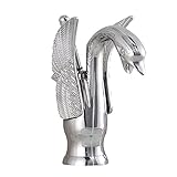 Perfk 白鳥　デザイン　シンク　蛇口　水栓　温水　シャワー　ミキサータップ　エレガント　全5色 - 銀