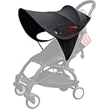 ベビーカー 日よけカバー 大型サンシェイド 風よけ 通気性 熱中症対策 花粉症 防水 レイフリー ブラック UVカット99%