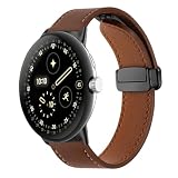 [AiMaoo] レザーバンド Google Pixel Watch 4 45mm (2025) 対応 バンド 磁気 バックル付き 高級 PU本革 交換ベルト 装着簡単 替えベルト ビジネススタイル ストラップ コンパチブル Pixel Watch 4 45mm (ブラウン)
