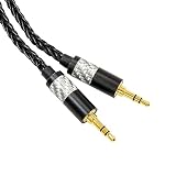St.espoir 太くてしなやか ハイグレード ヘッドホンケーブル 1.2m ブラック 両端 3.5mm プラグ 8芯 修理 交換用