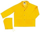 MCR Safety 200JXL Classic PVC/Polyester Jacket with Detachable Hood, Yellow, X-Large by MCR Safety