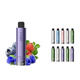 電子タバコ シーシャ 9000回吸引 HQD CUVIE PLUS2.0 ニコチンゼロ リキッド 18ml 電子VAPE 水蒸気タバコ 持ち運びシーシャ VAPE 使い捨て 禁煙グッズ 爆煙 長持ち 大容量 11種類 フレーバー 高品質 ハイエンドモデル 【Type-Cケーブル 付き】 (トリプルベリーアイス)
