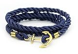 Hallery合金DIY Twining織りGildedアンカーロープブレスレット
