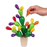 urtoysカラフルクリエイティブ木製ブロック28pc /設定木製ウチワサボテンブロック幼児おもちゃ木製ブロックモザイクAssembling解体のおもちゃギフト子供教育