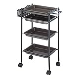 トレーワゴン ブラウン [ エステワゴン ネイルワゴン キッチンワゴン マルチワゴン サイドワゴン キャスター付き 収納 業務用 サロン ワゴン ラック ]◆