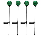 Solar LED Crackle Glass Lawn Pathway Light - Set of 4 by Trademark Innovations (Green) [並行輸入品]
