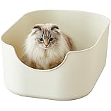 【OFT】 TALL WALL BOX L アイボリー 本体 猫用トイレ 本体 大きい猫 大きいトイレ ゆったり広々サイズ 飛び散り防止ハイタイプ サイズ(約)：幅45.5×奥61×高25cm