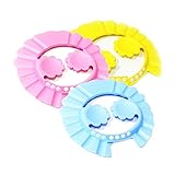hibote シャンプーハット かわいい 洗髪用帽子 サイズ調節可能 耳のシールド付き シャワー用防水帽 安全 保護 キャップ お風呂 浴室 子供 幼児用 ピンク