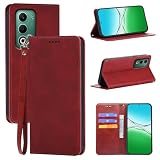 対応 OPPO A5 5G 用の ケース 手帳型 OPG06 A502OP 用の 手帳型ケース カバー puレザー 耐摩擦 耐衝撃 全面保護 マグネット式 スタンド機能 カード収納 手触りが良い【内側の黒いTPU】スマホケース スマホカバー(対応 OPPO A5 5G/4G 用の カバー 手帳型) (レッド)