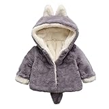 Candykids キッズ コート アウター 裏起毛 ポンポン付き 厚手　暖かい中長め　 女の子 子供服　ジャケット 秋冬春 ブルゾン (90cm, グレー)