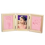 赤ちゃんの手形やフットプリント品質ウッド記念品フレームキットのためのキットデラックス鋳造NaiFeiプレシャスベイビー (古典的なコーヒーフレーム)