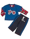 Hatley ハットレイ ベビー男の子 ロンパース、ロングパンツ付きプレイセット、上下セット、トラクター刺繍アップリケ 60cm ~ 70cm 、3-6M(58-69cm) マルチカラー 100%綿 