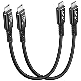 JBTOP短USB CからCケーブル（1M、2本）240W 40 Gbps USB Cデータ線