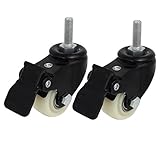 uxcell キャスターホイール 金属 PP M8 x 25mm 360度回転 ボールベアリング トロリーキャスター 2個入り