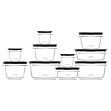' Rubbermaid Premier 22-piece Food Saverストレージコンテナセットwith Easy Find Lids、クリスタルクリアコンテナ – ウルフグレー蓋'