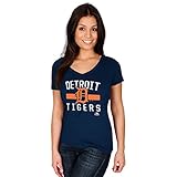 レディースプラスサイズMLBゲームOne at a Time半袖VネックTee (プラス3 x、Detroit Tigers )