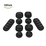 Genenic 10pcs Durableブラック粘着ケーブル管理システムSuitable for yourワイヤ、マウス、キーボード、USB