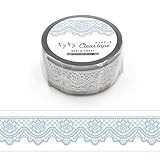 ワールドクラフト マスキングテープ キラキラクリアテープ レインボーオーロラ箔 幅20mm Lace KCT20-015