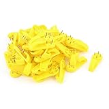 50個黄色のプラスチック製のハードウォール額縁ネイルフックハンガー