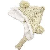 BuyHereキュートunisex-babyニットキャップKeeping Warm in Winter ベージュ BuyHere