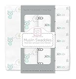 スワドルデザインズ おくるみ モスリン フォックスハグ&キス シークリスタル 2枚セット SDM-162SC 【日本正規品】