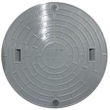 汎用マンホール 浄化槽用 樹脂製 蓋 ロック付 600Φ 650mm (600Φ650mm1000kg, ブラック)